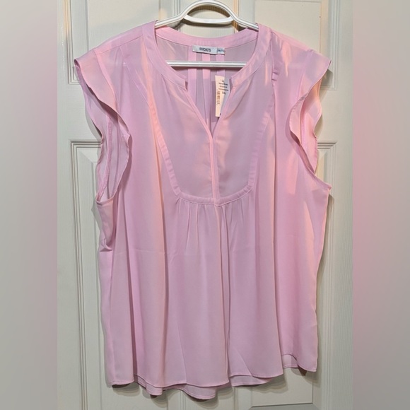 Light Pink Ruffle Sleeve Blouse - Picture 1 of 3